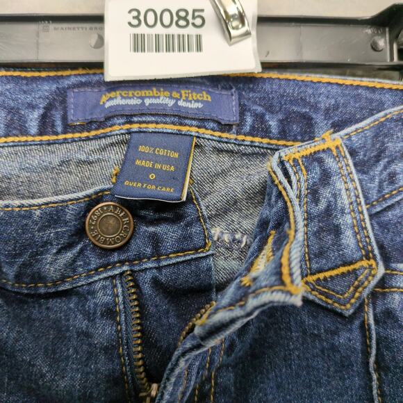 Vtg Y2K Abercrombie & Fitch Crop Jeans Women's 0 Made USA 29x26" 100% Cotton - Picture 3 of 10